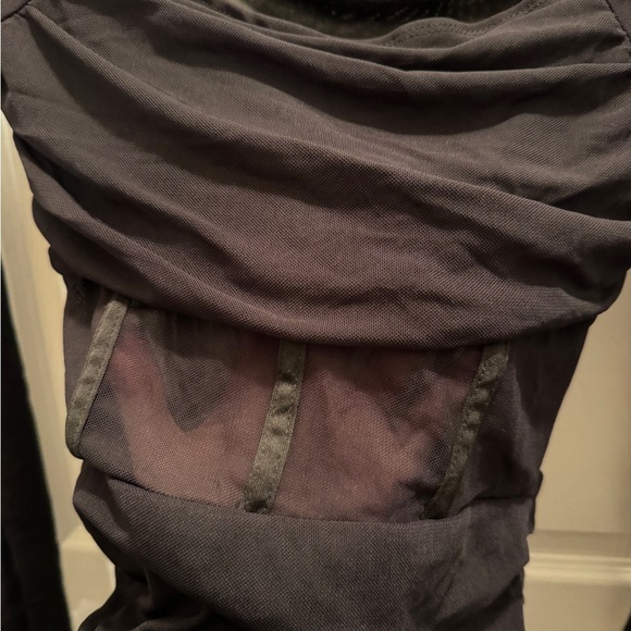 SHEIN PETITE Square Neck Ruched Mesh Panel Ruched Bodycon Mini Dress Petite XS - Picture 11 of 16